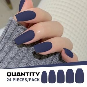 🔥3/$21 Matte Blue Press on nails